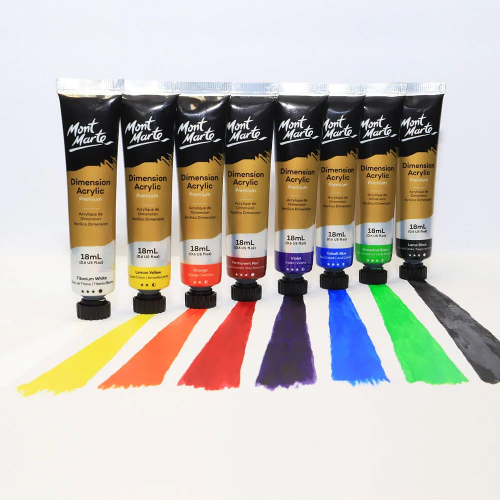 MONT MARTE Dimension Acrylic Paint Intro Set 8pc x 18ml