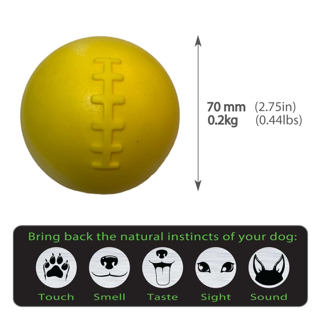 Aussie Dog Dura Ball 7.6cm Yellow