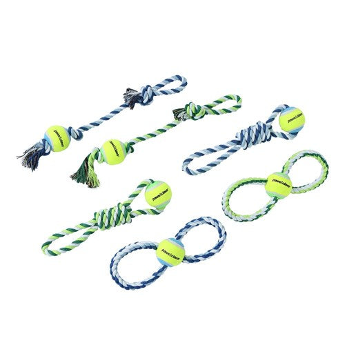 Paws & Claws Rope & Tennis Ball Tugger 3 Asstd