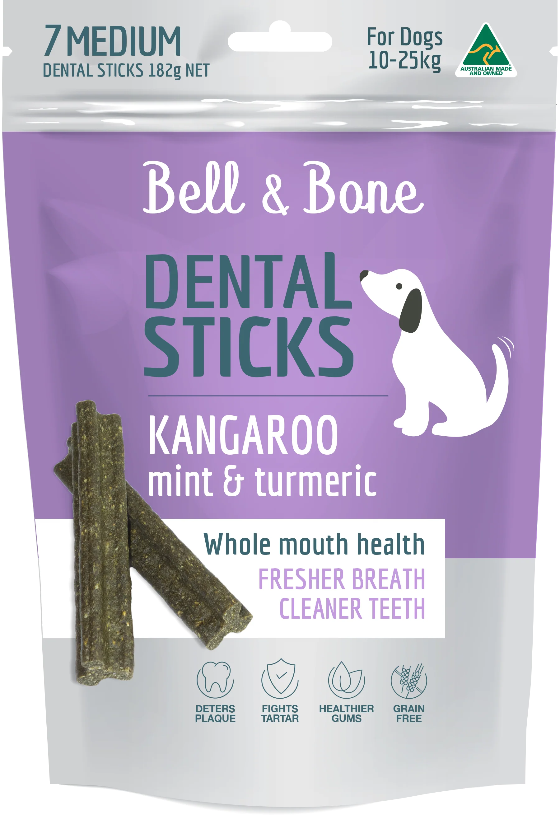 Bell & Bone Dental Sticks - Kangaroo and Turmeric