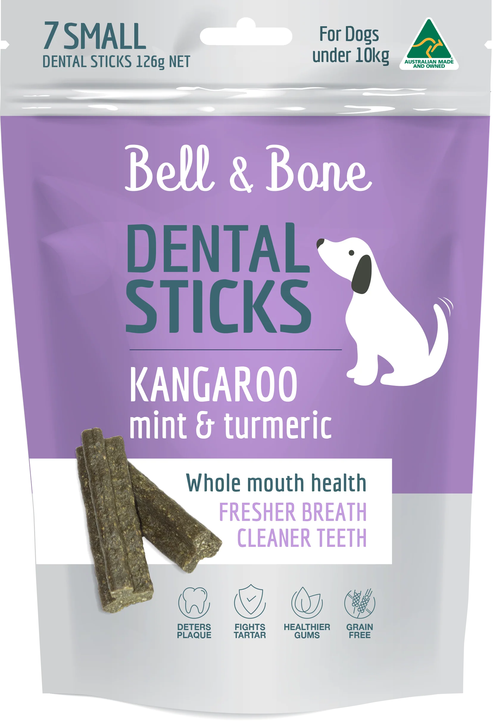 Bell & Bone Dental Sticks - Kangaroo and Turmeric