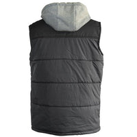 CAT Black Hooded Work Vest - Zip Off Hood