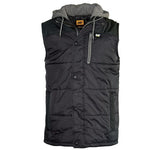CAT Black Hooded Work Vest - Zip Off Hood