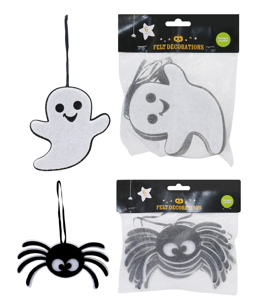 Halloween Fun Felt Hanging 6pk Asst