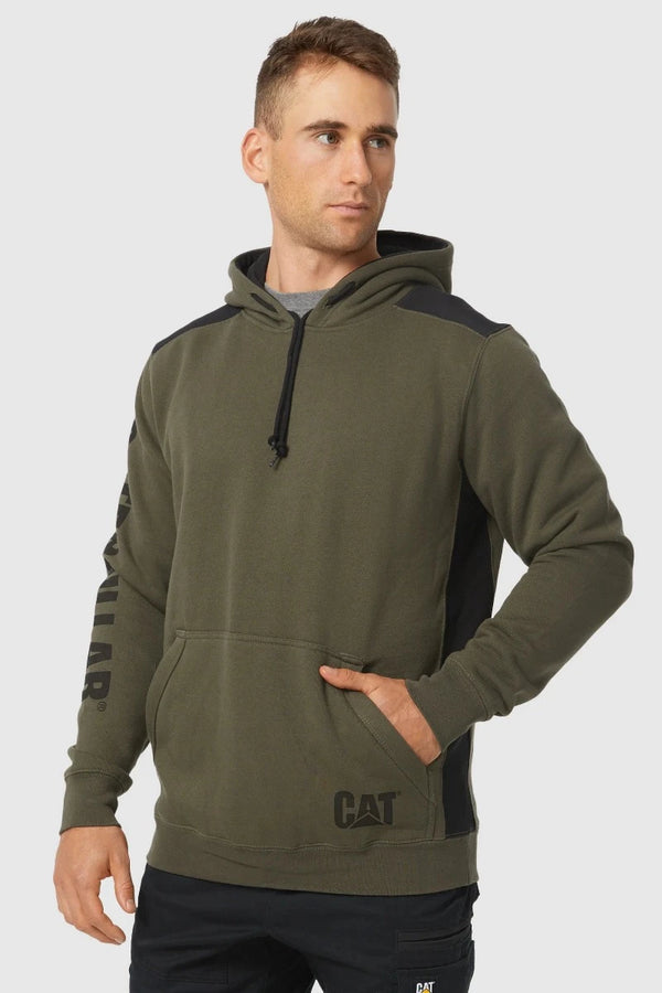 CAT Logo Panel Hooded Sweatshirt