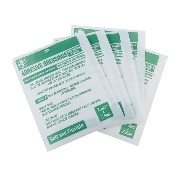 Bandage Dressing Adhesive 7.5cm x 7.5cm 5pk