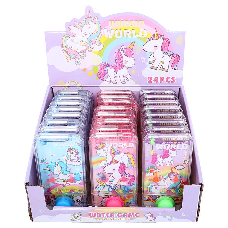 Hand Held Water Skill Game Unicorn 6cm x 11.8cm x 2cm  3 Assorted