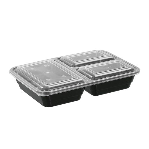 Reusable Food Prep Container 3 section 1200ML 8 Pk