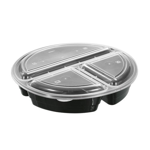 Reusable Food Prep Container 3 Section 8Pk 1000ML