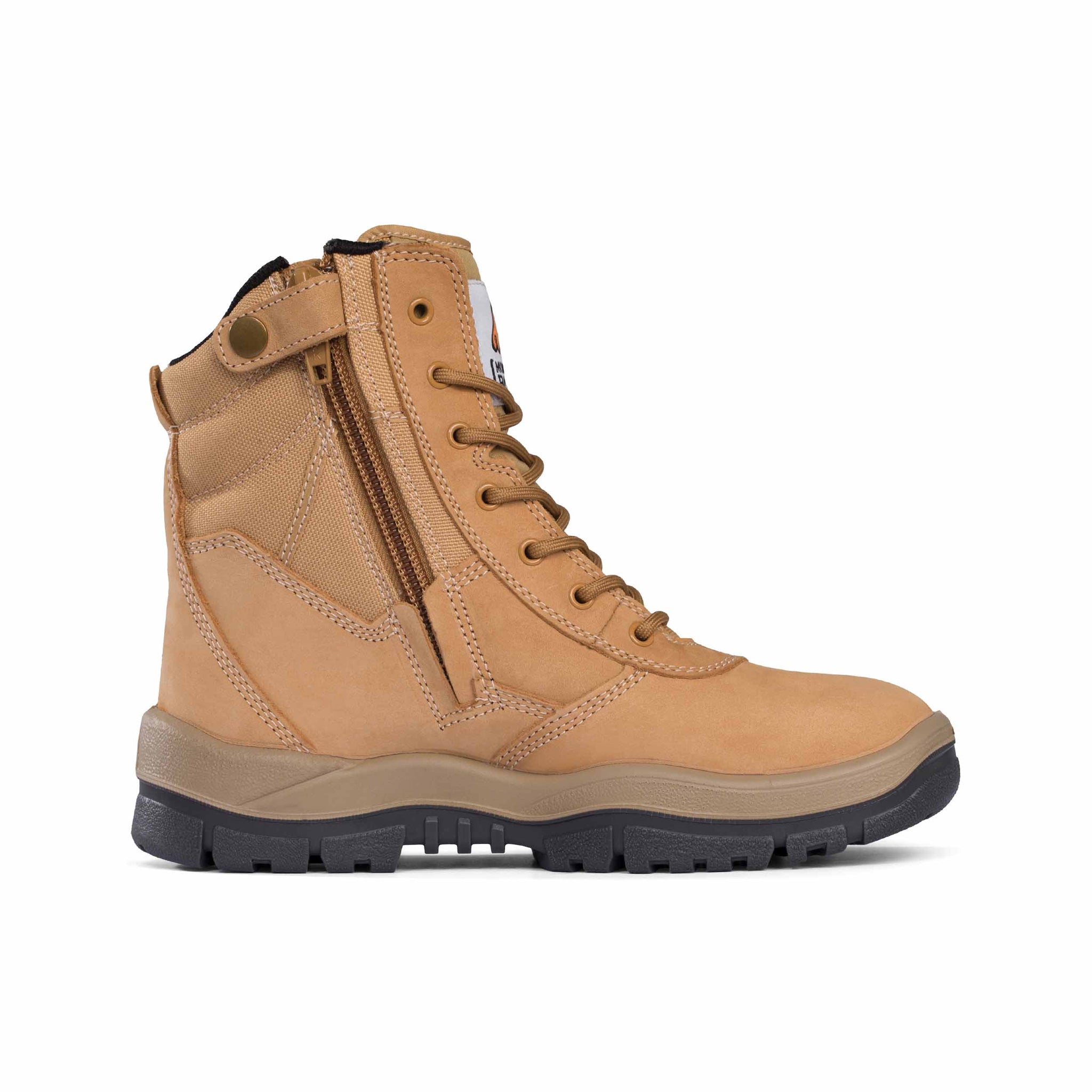 Mongrel Wheat High Leg ZipSider Safety Boot - Steel Toe