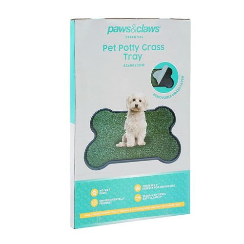 Pet Potty Grass Tray Large  68x43x3cm Bone Shape