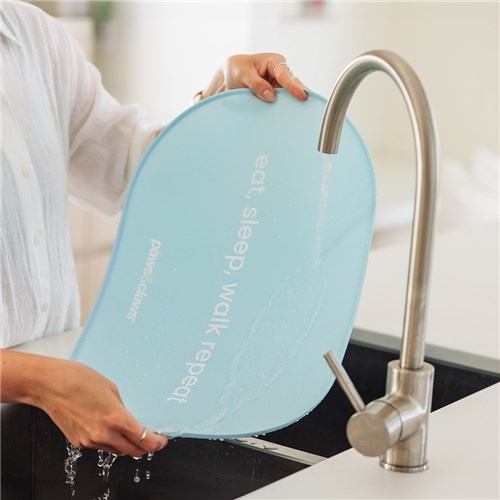Paws & Claws Pet Non-Slip Silicone Food Mat Oval
