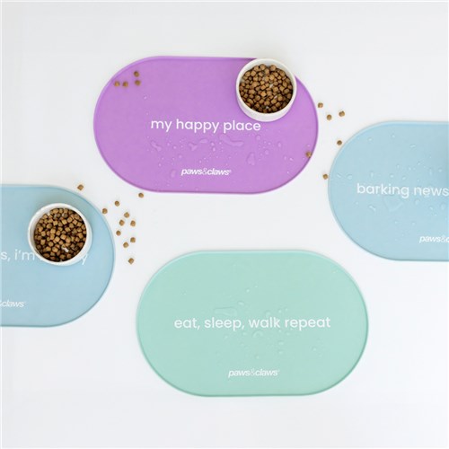 Paws & Claws Pet Non-Slip Silicone Food Mat Oval