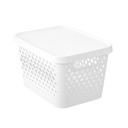 Boxsweden Diamond Storage Basket Lidded 16L 36x27x22cm
