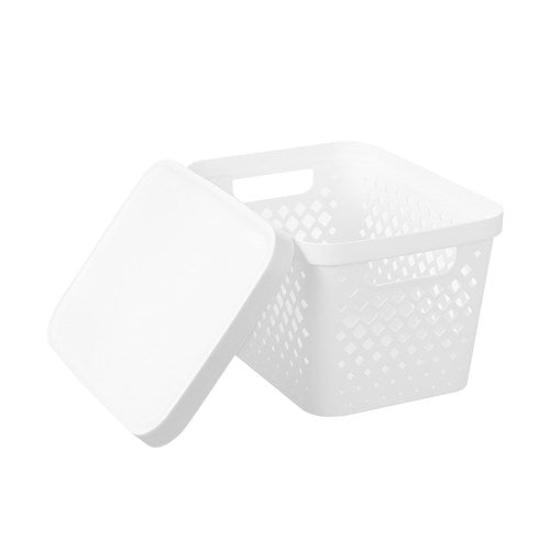Boxsweden Diamond Storage Basket Lidded 16L 36x27x22cm