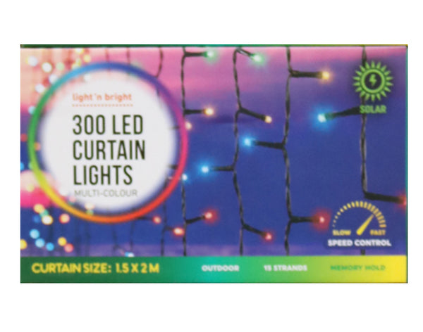 Solar Lights 300 LED  Curtain Multicolour