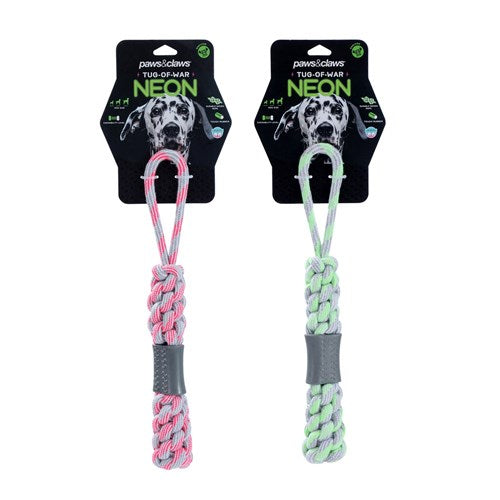 Paws & Claws Neon Tug-Of-War Tugger Toy