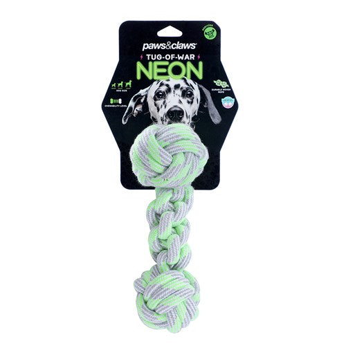 Paws & Claws Neon Tug-Of-War Dumbell Tugger Toy