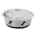 Stainless Steel Anti Slip Bowl 2.6L Bone Print 24cm