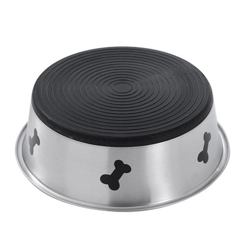 Stainless Steel Anti Slip Bowl 400ml Bone Print 14cm