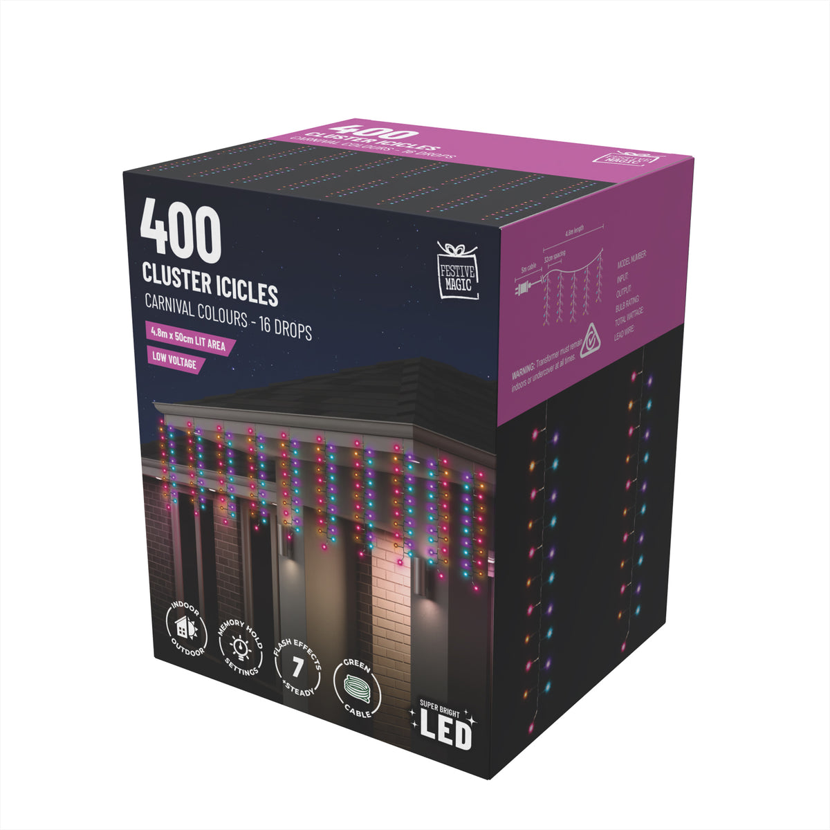 400 LED Cluster Cracker Lights 4.8m