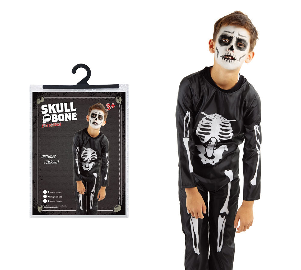 Costume Skeleton Black Jumpsuit Kids
