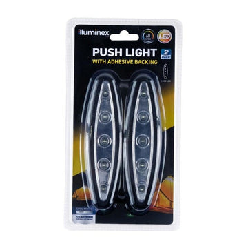 Illuminex Battery Operated Push Light with Adhesive Backing 5 LED 2pk