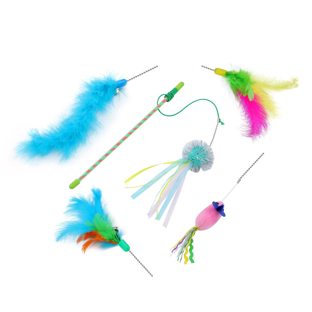 5-in-1 Interchangeable Cat Dangler Toy – 43cm