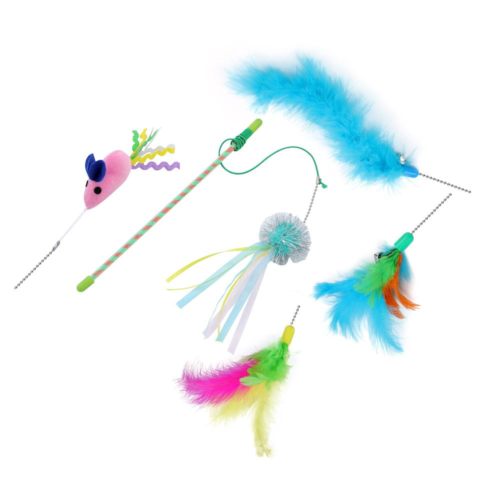 5-in-1 Interchangeable Cat Dangler Toy – 43cm
