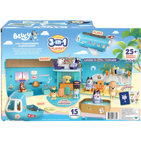 Bluey 3-in-1 Airplane Playset