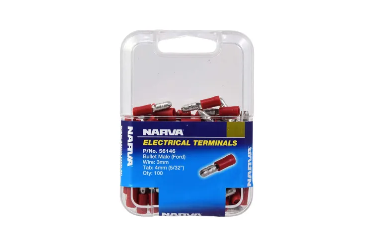 Male Bullet Red 4mm (100)