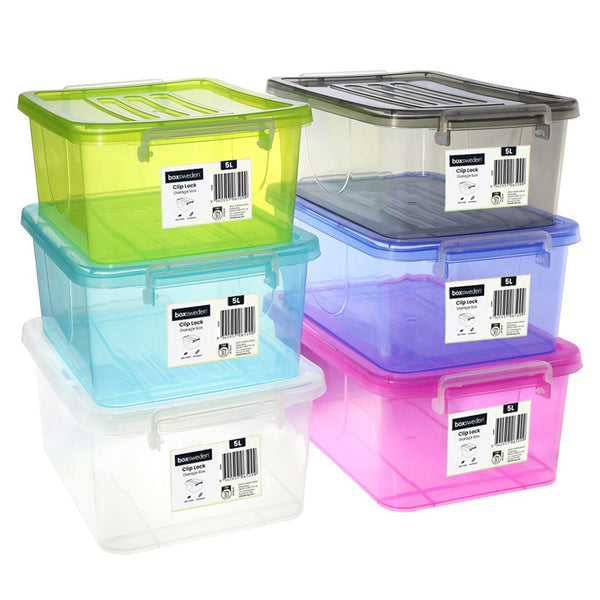 Storage Box 5L 6 Asstd Colours