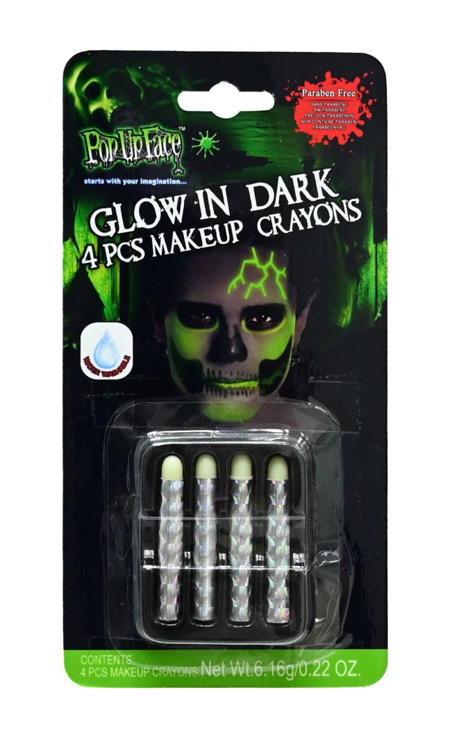 Glow In The Dark Makeup Crayons 4pk