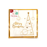 Paper Serviette Xmas Gold Foil 20pk