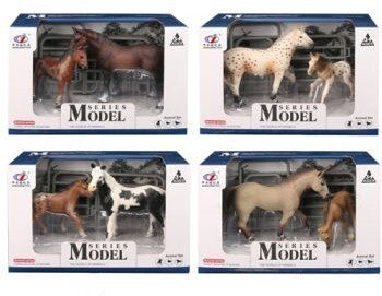 Farm Animals Horse & Foal Set with Accessories assorted