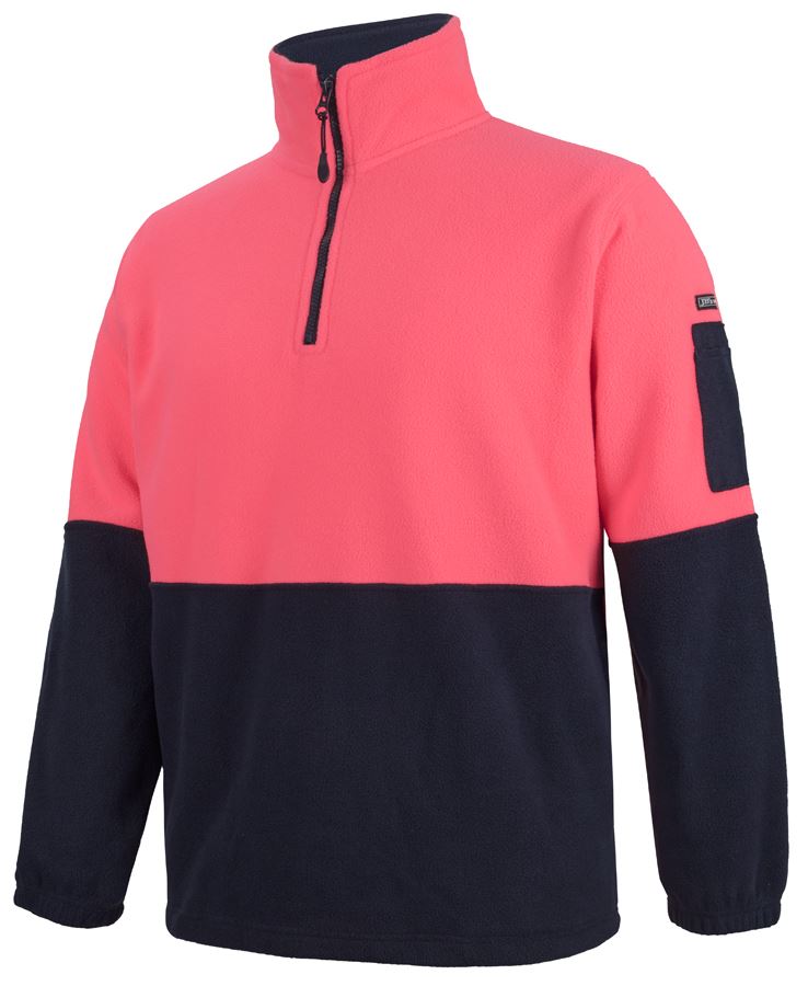 JB's Wear Hi Vis 1/2 Zip Polar Jumper Pink/Navy