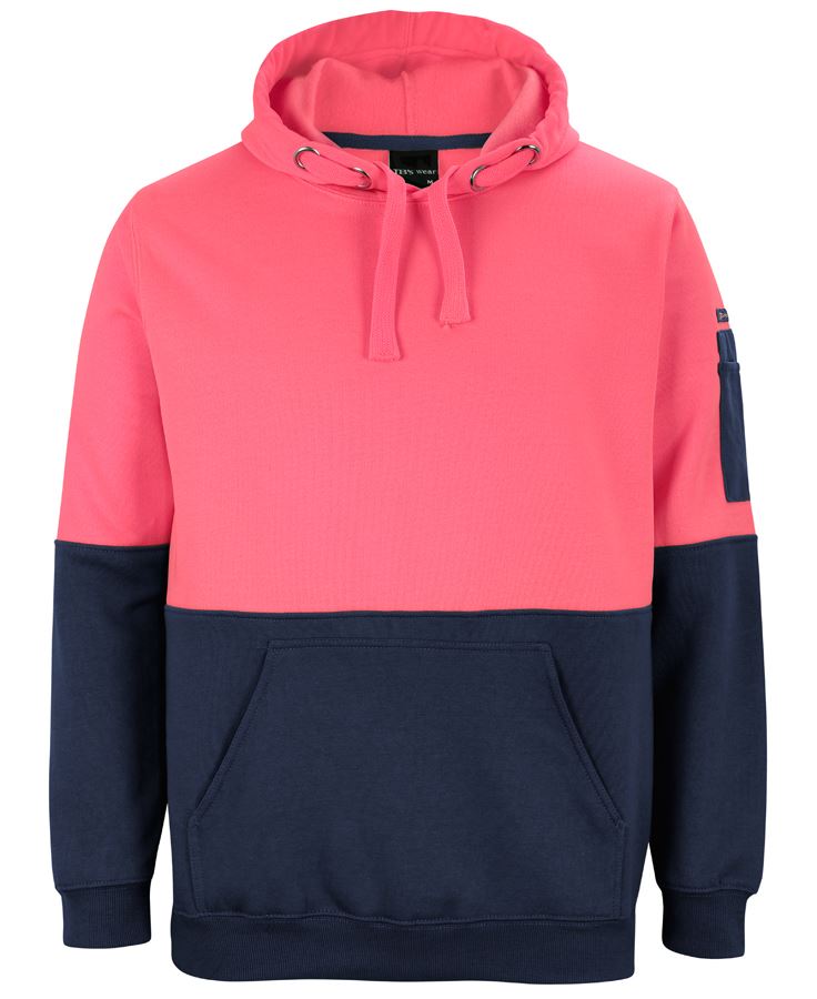 JB's Wear Hi-Vis Pullover Hoodie - Pink/Navy - UPF 50+