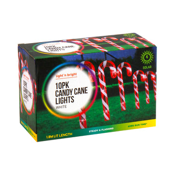 Solar Lights Candy Cane Mini  Pk10