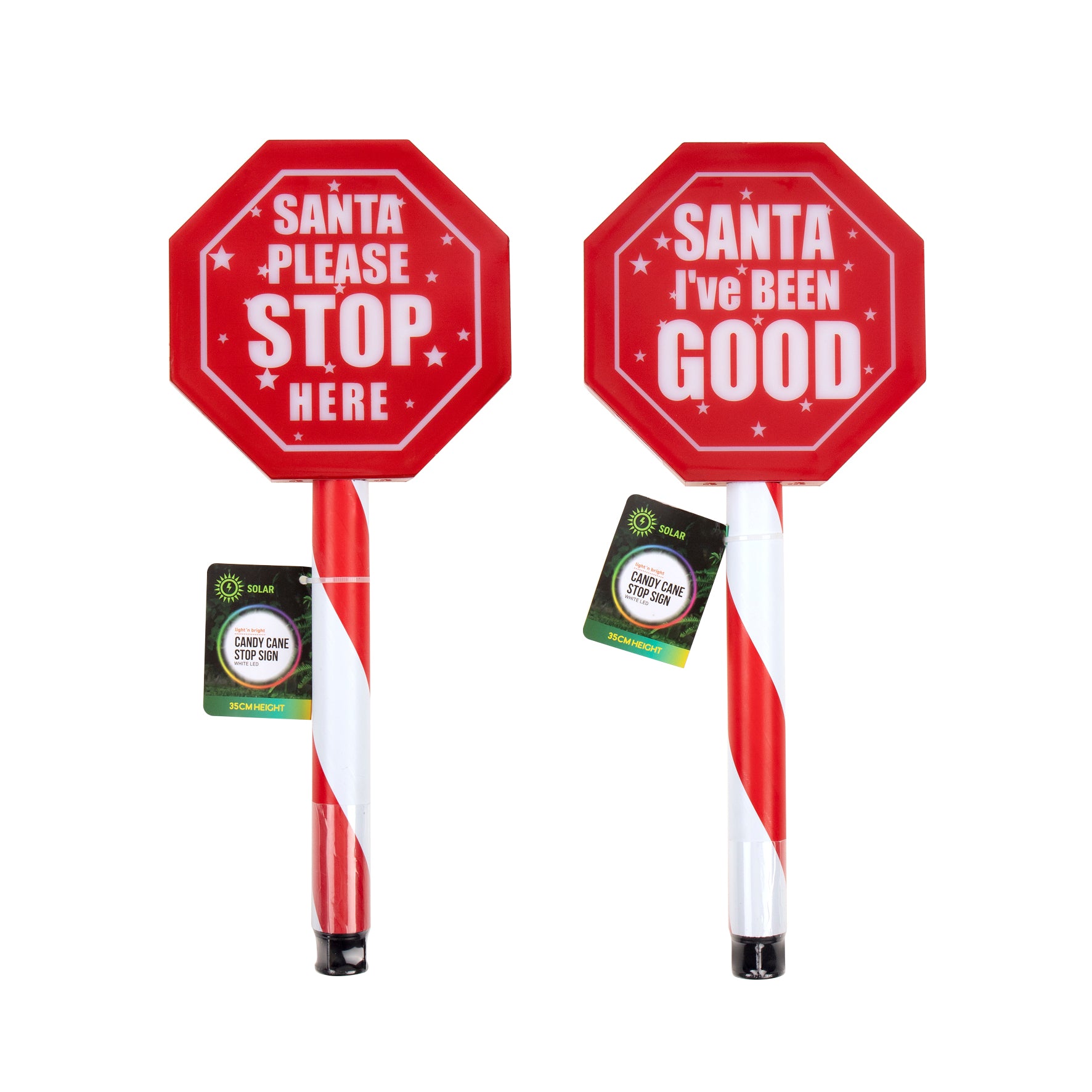 Solar Stake Light Santa Stop Here Sign H35cm Steady