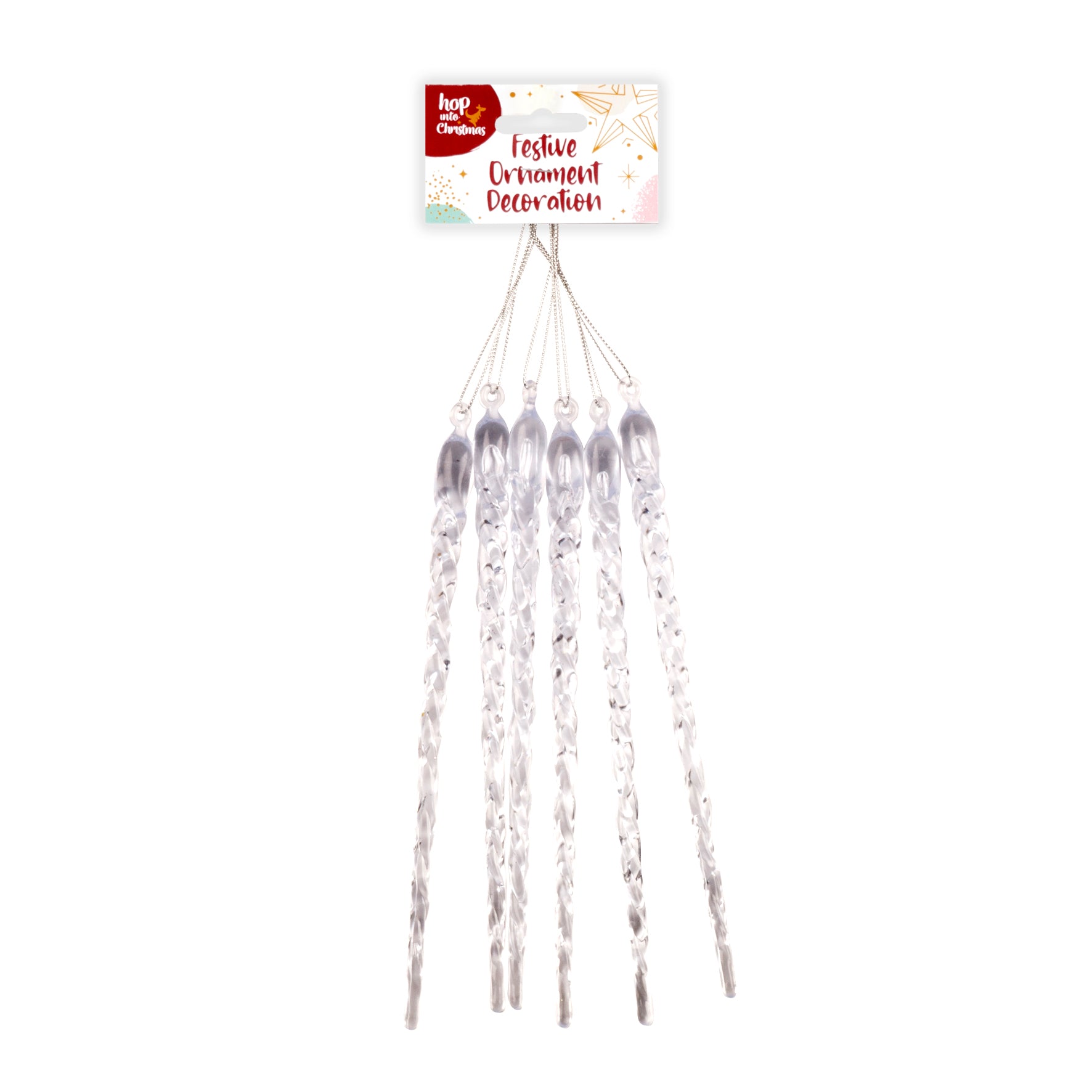 Decoration Xmas Ornaments Icicle 6pk