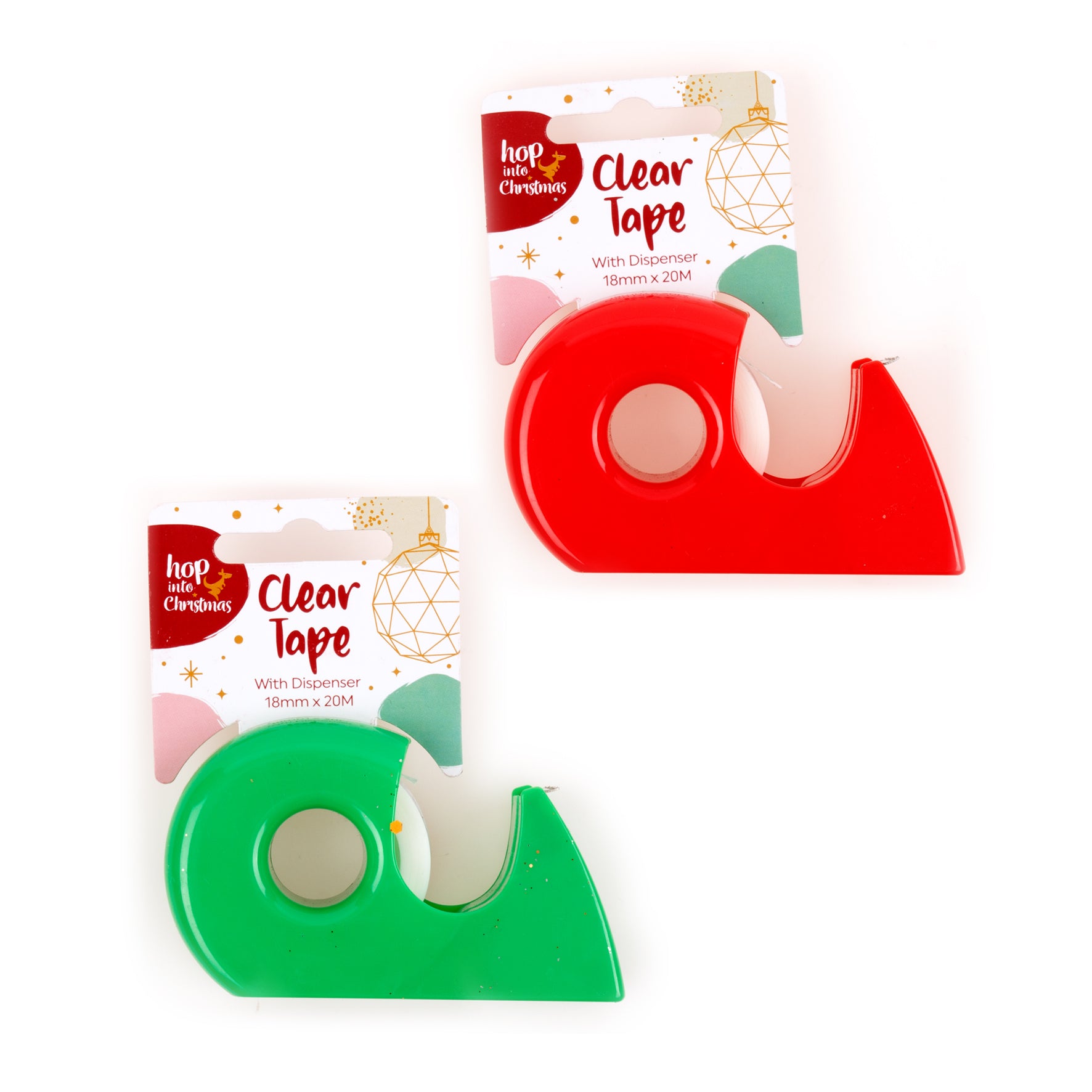 Tape Xmas Invisible w Dispenser 20M Asst