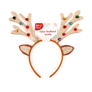 Headband Novelty Xmas w Reindeer Ears