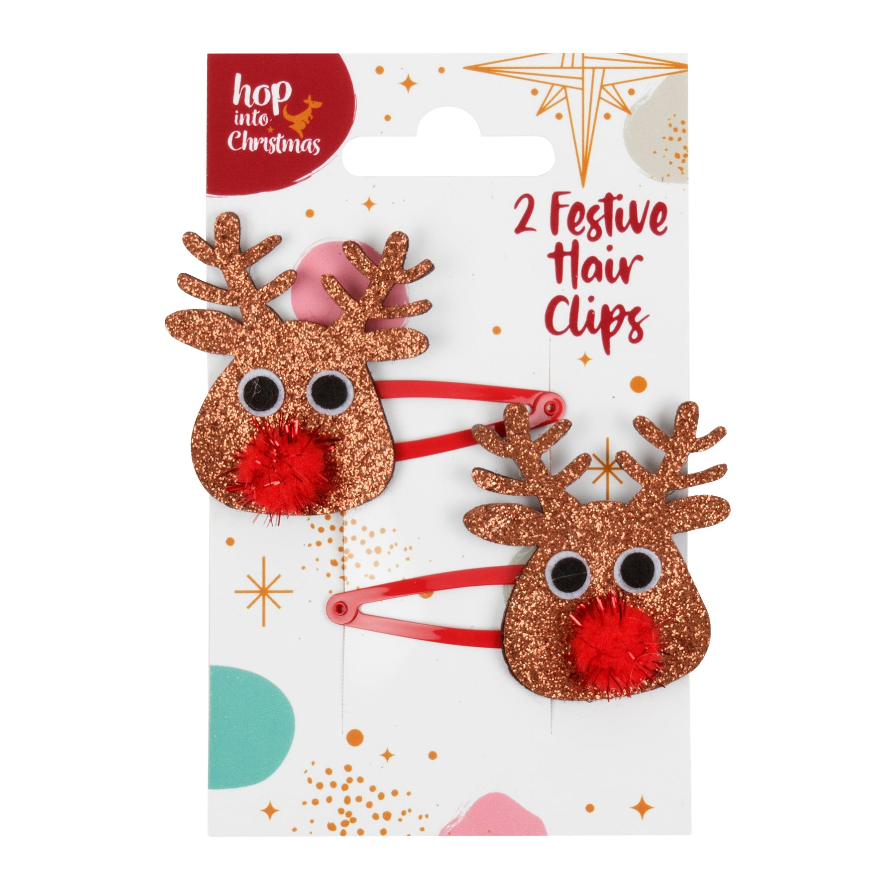 Hair Clip Novelty Xmas 2pk