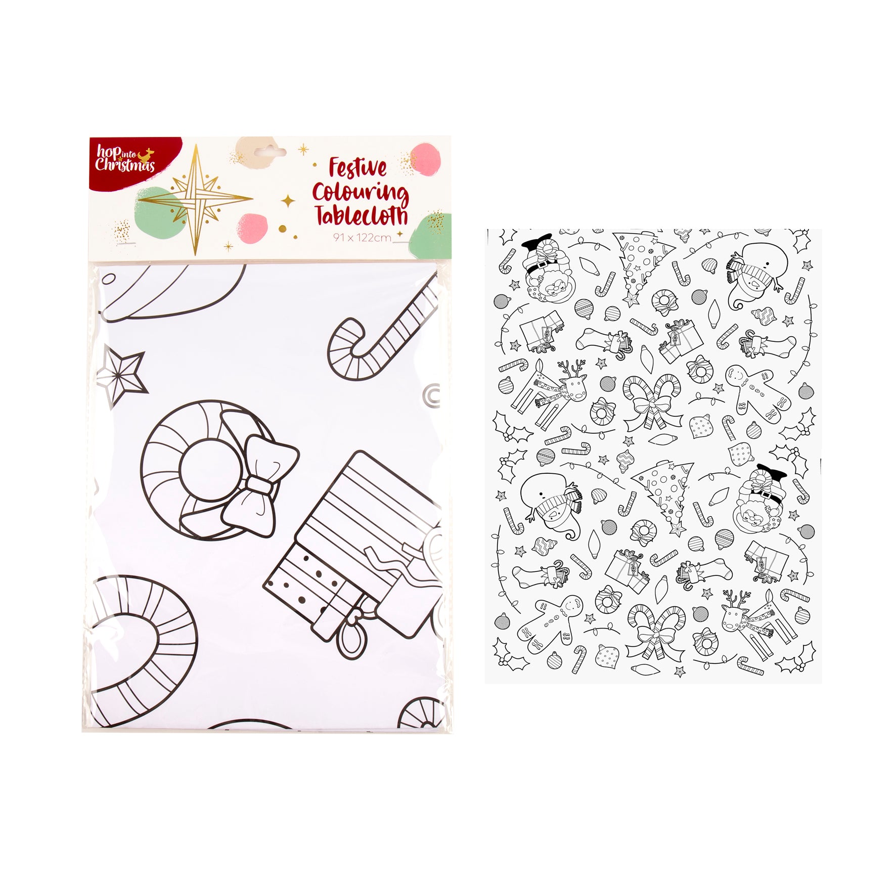 Tablecloth Xmas Paper DIY Colouring