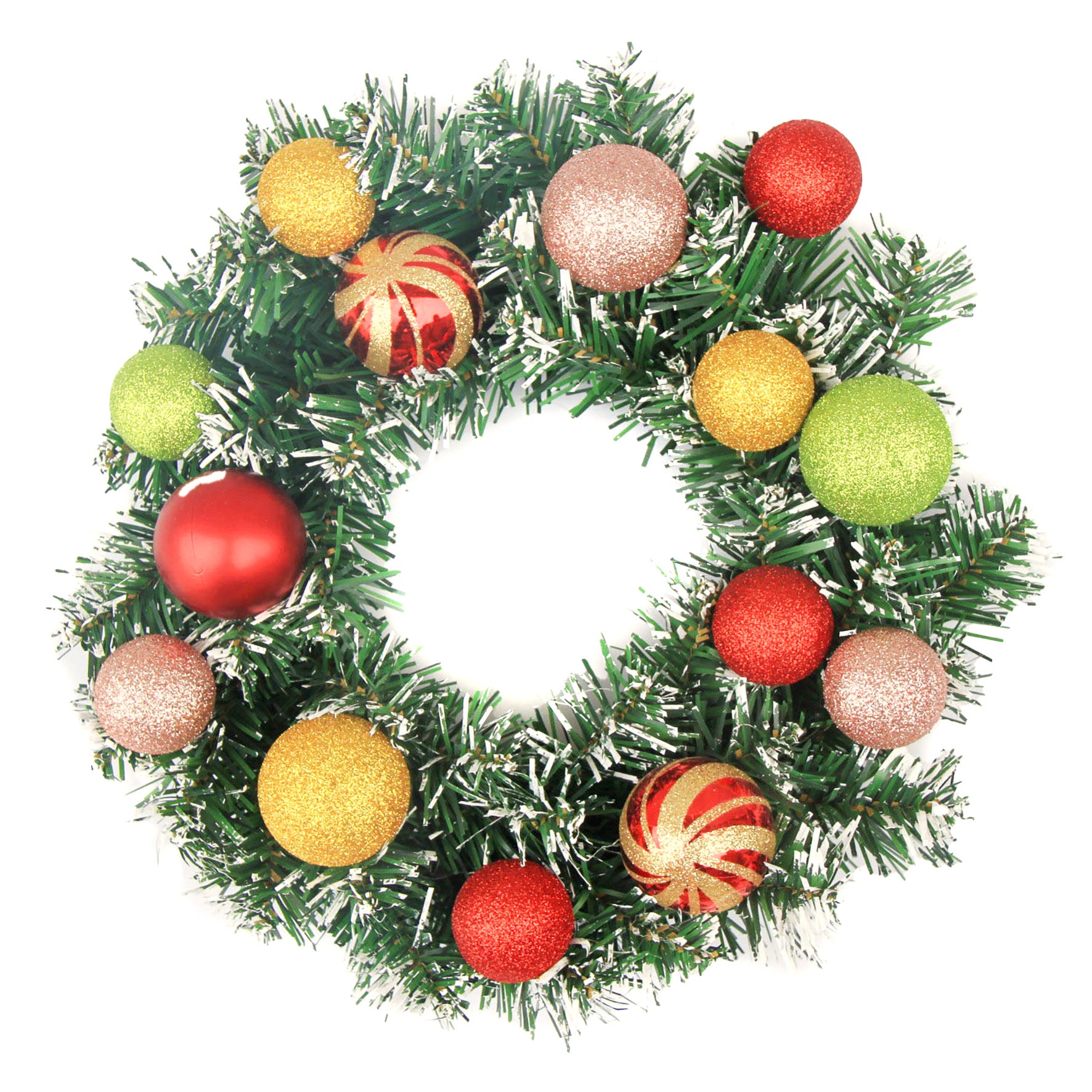 Wreath Decorated Xmas 30cm Festive Balls