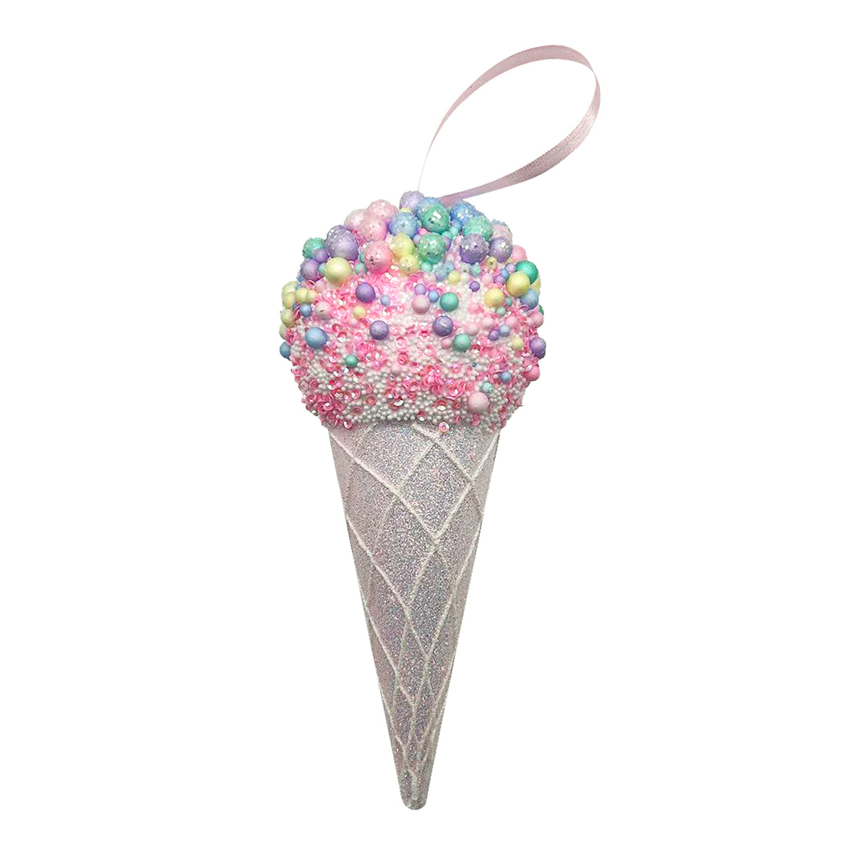 Decoration Xmas Ornaments Tree Ice Cream Cone Pink