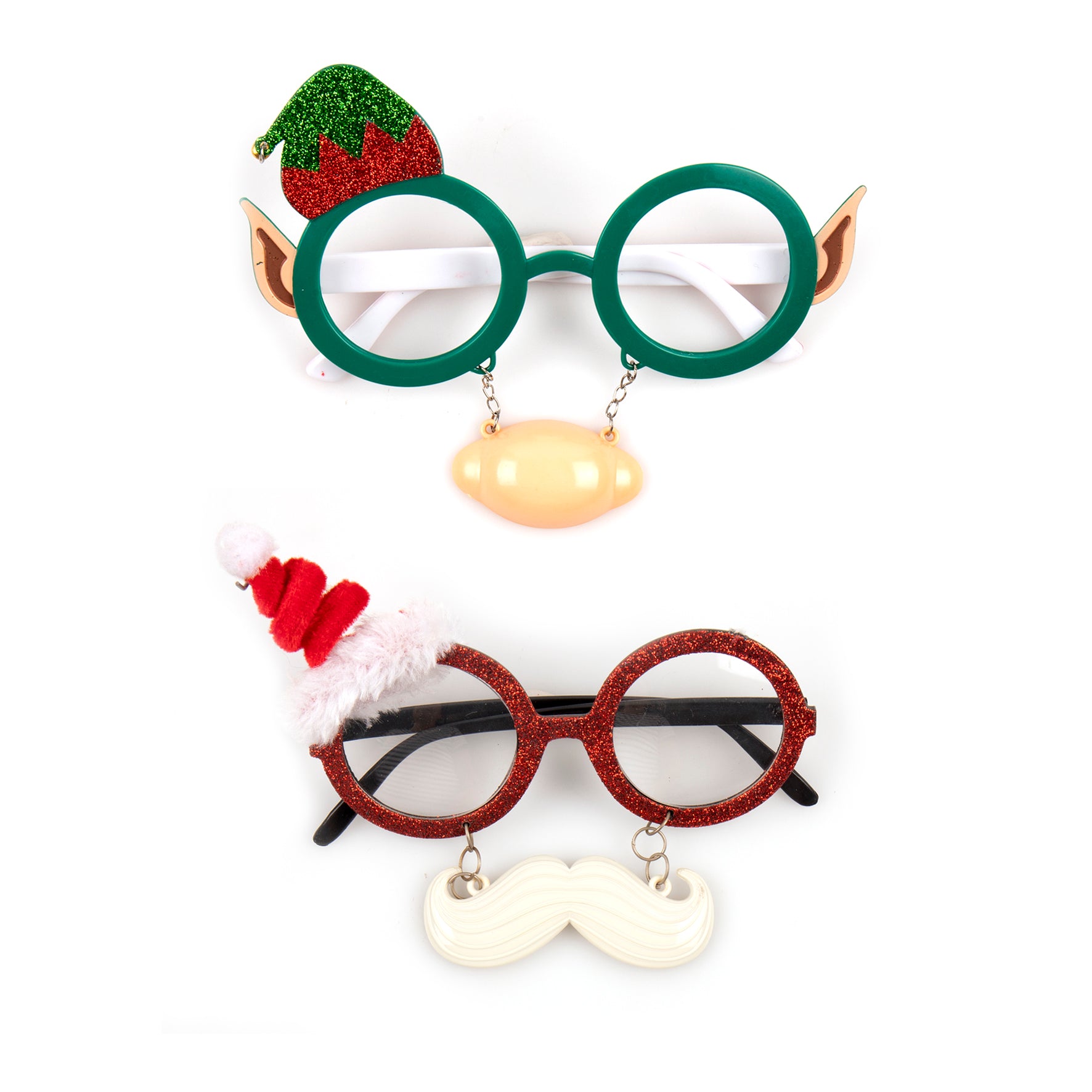 Glasses Glitter Novelty Xmas Asst