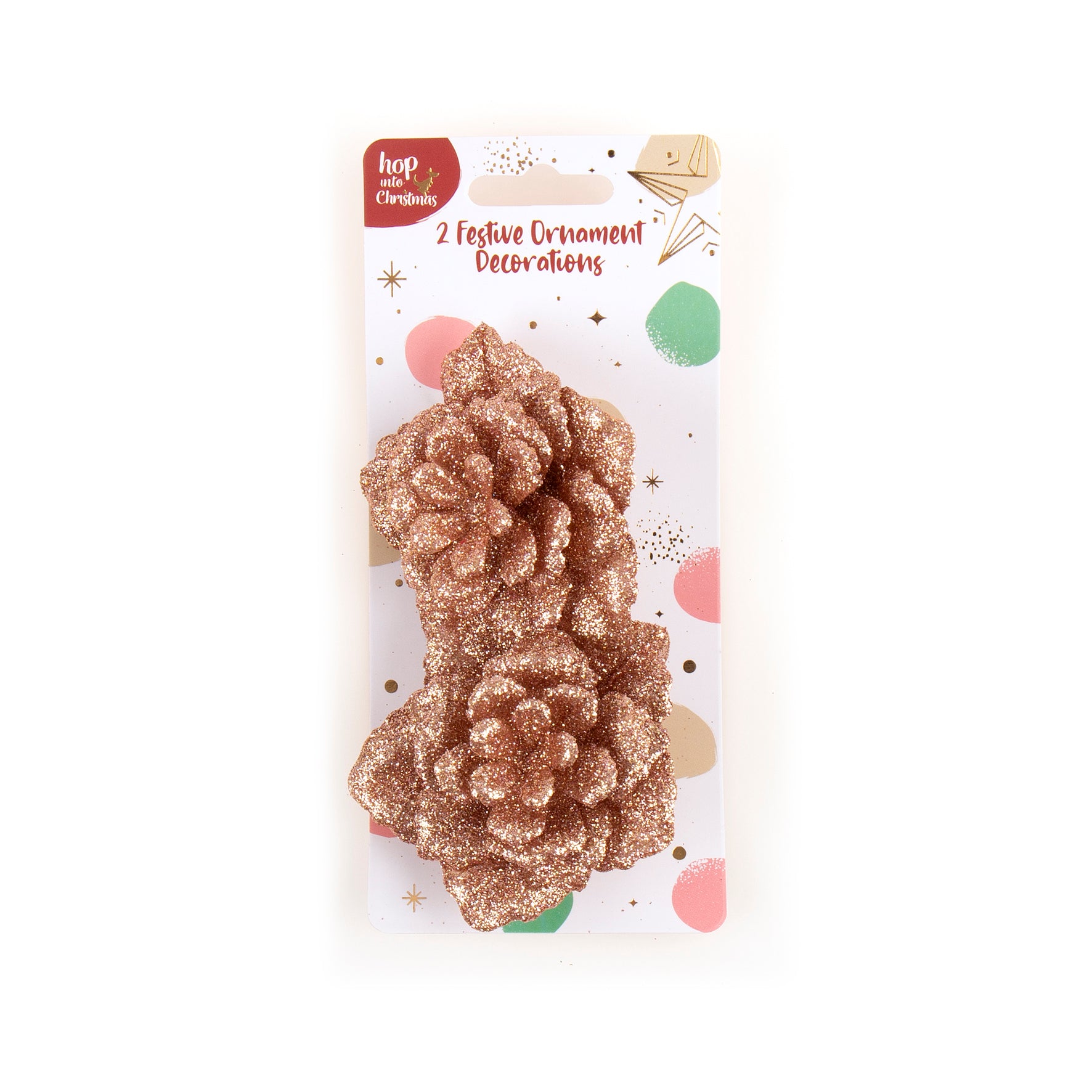 Decoration Xmas Ornaments Rose w Clip 2pk