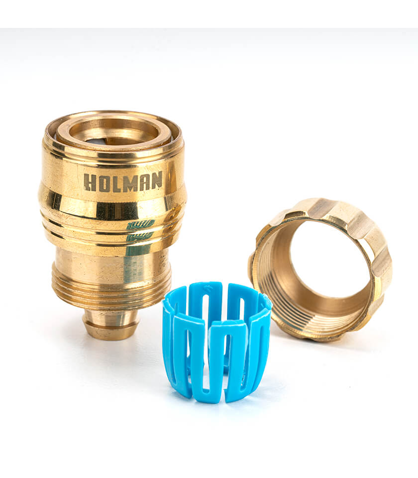 Holman 12mm Brass Hose Connector - Grip 'n' Lock