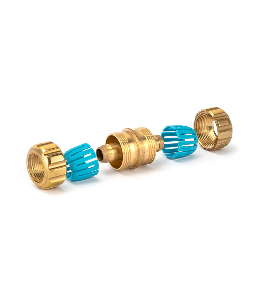 Holman 12mm Brass Hose Joiner - Grip 'n ' Lock